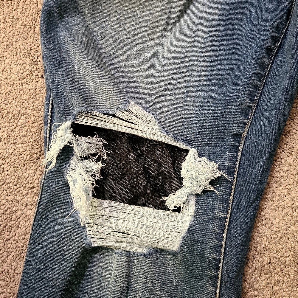 Torrid Deconstructed Jegging with Lace Underlay - Picture 4 of 5